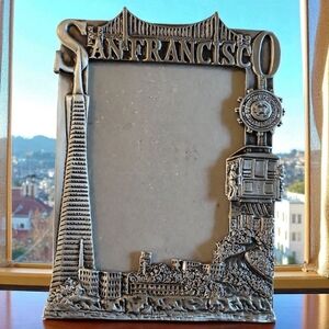 Vtg San Francisco Silver Metal Picture Frame Travel 3.5" x 5" Fashion Trends